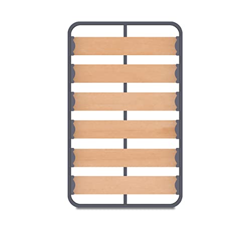 Somier Zeus, Sin Patas | Estructura de Madera y Estructura de Tubos de Acero Reforzado | Tacos Anti Ruido | Ideal para Dormitorio y Habitación | Medidas: 80 x 180 cm