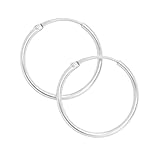 Aros plata mujer de 20mm - Pendientes mujer plata de ley 925 que se envían en una cajita ideal para regalo - Aretes finos de 1,5mm de ancho (20mm)