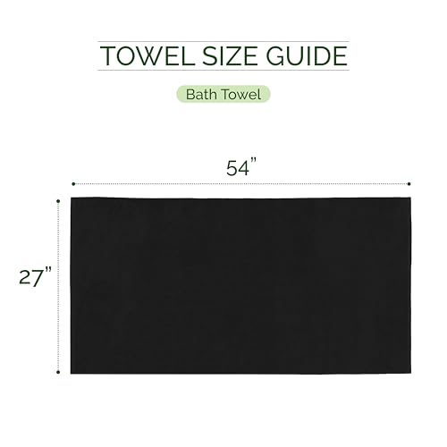 Image of Elegant Comfort Three Line Popcorn Towel Set for Bathroom 27 x 54 inches, Premium Hotel Quality 2-Pack Bath Towels, 100% Turkish Cotton, Soft and Durable, Quick Dry and Highly Absorbent, Black