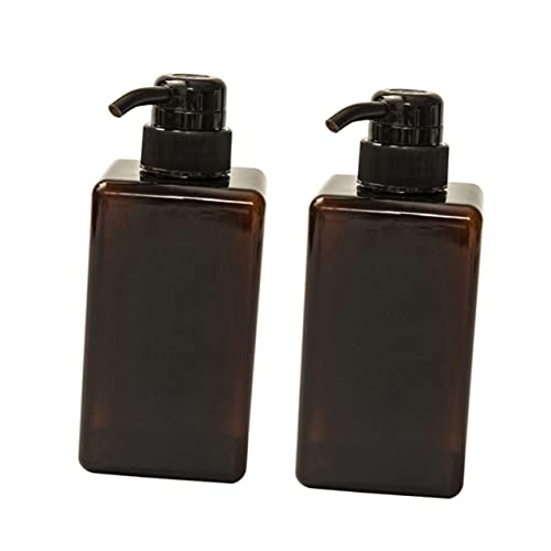 WOFASHPURET 2Piezas Loción Reutilizables de Dispensadores de Champú y Gel de Ducha de Marrón para Hogar y Hotel
