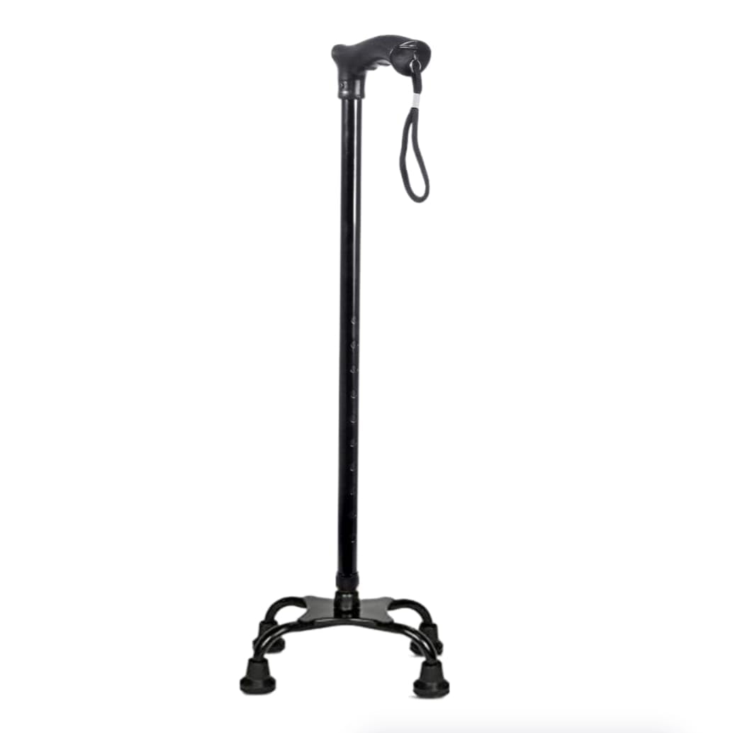 4 Leg Walking Stick for Physically Challenged Person | Adjustable Height Heavy Duty, Portable| Ideal for Senior Citizen,Old,Light Weight,Medical Walking Light Weight (Black) (B0CDS75P1P) Amazon Price History, Amazon Price Tracker