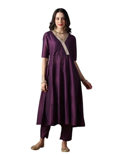 Image of Globus Women Kurta Set (GS578722 Olive Green S)