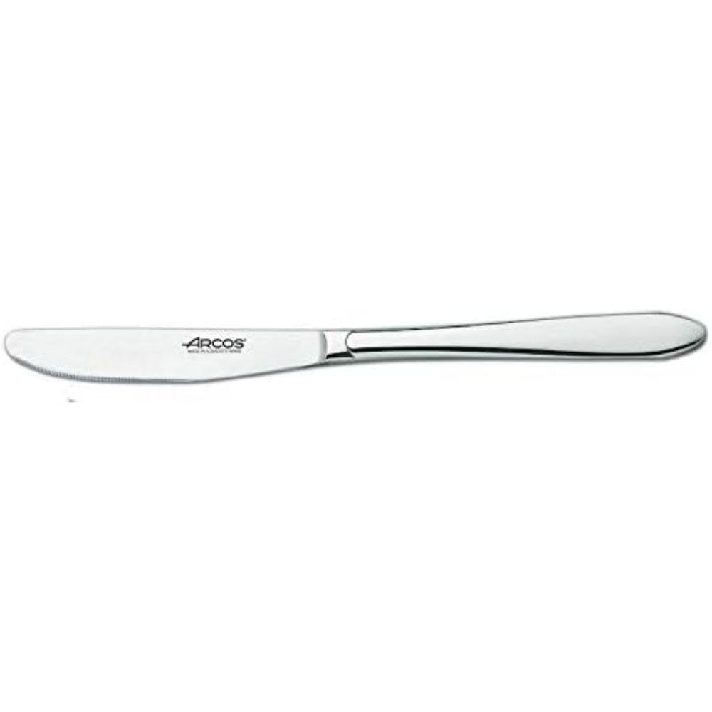 Arcos Serie Berlin Caja 12 uds Cuchillo de Mesa, Monoblock de una pieza en Acero Inoxidable 100 mm, Color Plata (12 uds)
