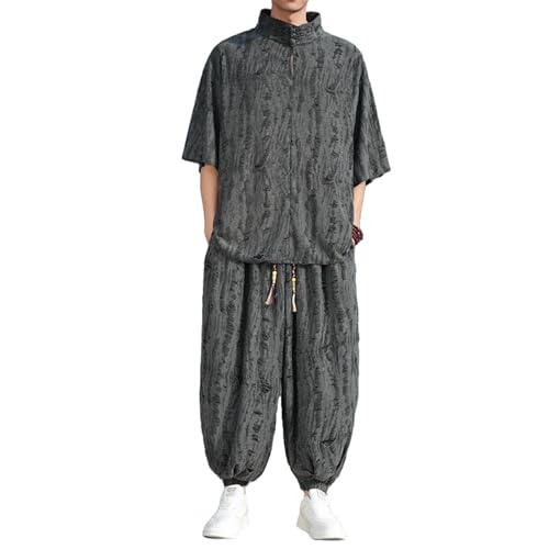 Ensemble en soie glacée homme avec t-shirt col haut et jogging pour vos journées détente