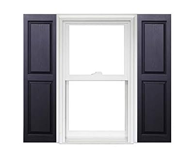 Polaris Homeside Raised Panel Vinyl Shutters (1 Pair) 14-1/2in. x 59in. - 050 Black
