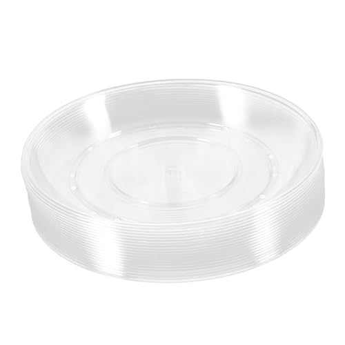 COLLBATH 20pcs Thickened Clear Serving Plates Reusable Appetizer Dipping Trays for Snacks Fruits and Sauces for Parties Picnics and Home Gatherings