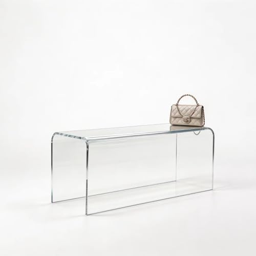 GETCK 39 Inch Long Clear Acrylic Bench, Modern Contemporary Rectangle