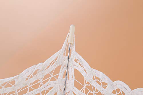 Yuluosha Large Lace Wedding Umbrella Parasol For Bridal Party Decoration-Ivory #TOP4
