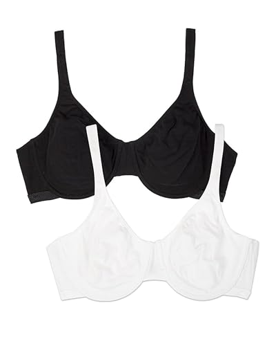 Image of Fruit of the Loom Women's Unlined Underwire Bra - Cotton & Spandex Blend for Natural Shape and Flexibility