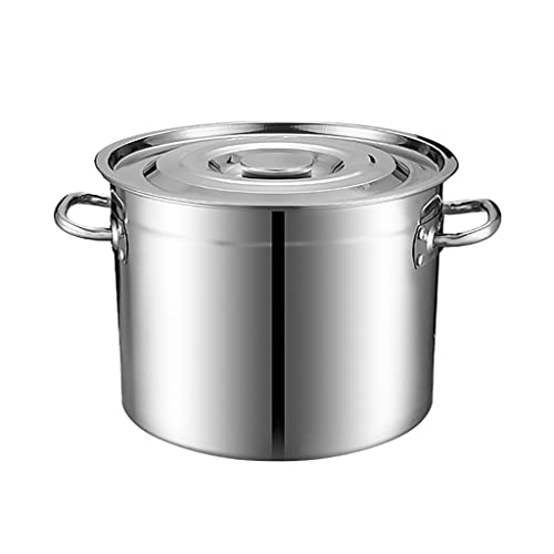 SGKOMN Ollas, Olla de Gran Capacidad, Cacerola con Tapa de Acero Inoxidable con Revestimiento Triple, Apta para diversas Fuentes de Calor, 35 litres