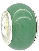 Nephrite Stone Charm / Bead - Slide On & Off Bracelet Bead Charms - Fit Pandora Charms Bracelet