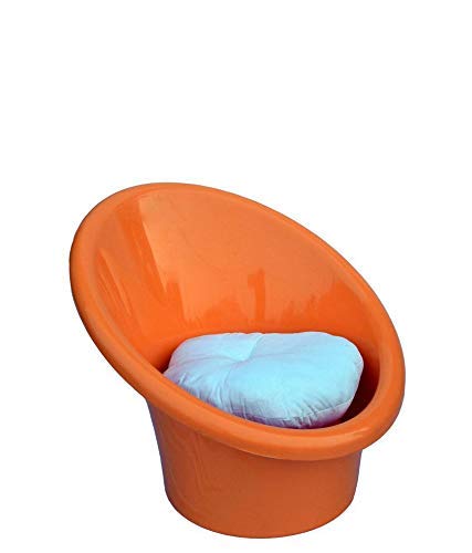 Image of Tub Chairs /ARM Chairs /Chairs for Home, Living Room /Indoor and Outdoor Chairs with Complimentary Cushions Set of 04 (Orange, Plastic)