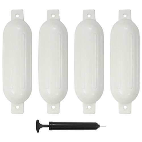 Festnight Defensas para Barcos 4 Unidades PVC Defensa Hinchable Blanco 51x14 cm