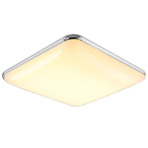Preisvergleich Produktbild ETiME Ultraslim LED Deckenleuchte Warmweiß Deckenlampe Modern Lampe 45cm Wohnzimmer Schlafzimmer Panel Leuchte 2700K Silber (45x45cm 30W Warmweiß) [Energieklasse A++]