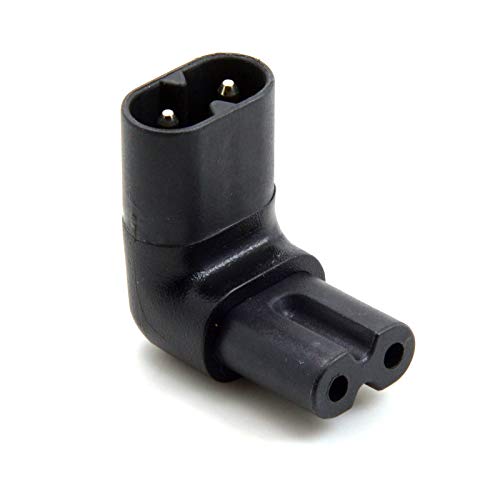 Cablecc Figure 8 IEC60320 C7 to C8 90 Degree Up Down Angled Right Angle AC Adapter Male to Female Extension - Image 3