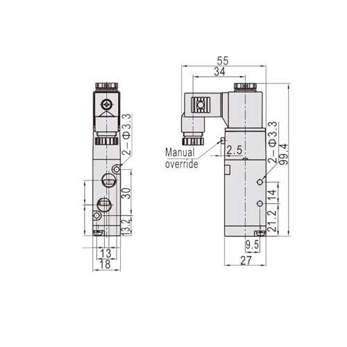Électrovanne pneumatique distributeur 5/2 voies 1/8 pour vérin mécanique air