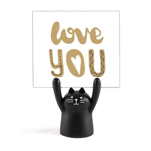 Porte-mémo chat noir Love You pour décorer la cuisine ou l'entrée