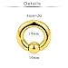 Ftovosyo PA Ring Captive Bead Rings Spring Action BCR Ball Rings 2G 316L Surgical Steel Gold Pierced Body Jewelry for Women 2PCS 19mm