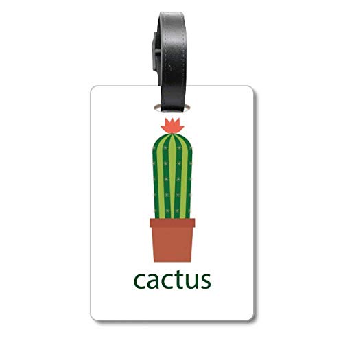Étiquette de valise cactus vert pour bagage cabine et voyage