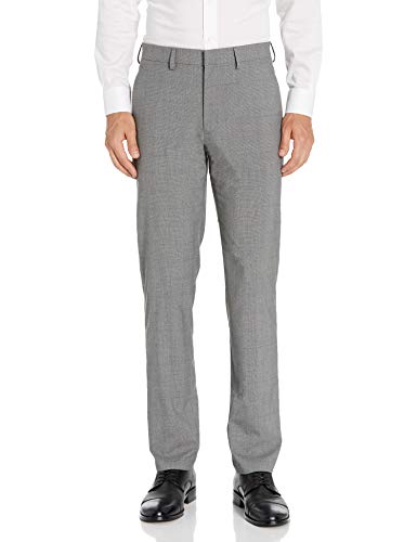 J. M. Haggar 4-Way Stretch Plain Weave Ultra Slim Flat Front Premium Flex WB Suit Separate Pant, Med. Grey, 34 x 29