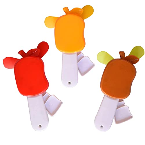 Image of Kids Fruit Shape Portable Hand Press Fan Toy, Fruit And Vegetable Design Handheld Fan, Hand Pressure Mini Fan Toy (Multicolour) (2)