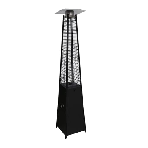 Blue Sky Outdoor Living 42,000 BTU Floor Standing 360° Pillar of Flame Gas Outdoor Patio Heater, 89" Pyramid Heater for Patios, Black