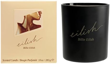 Billie Eilish Scented Candle for Women, Luxury Aromatherapy Candle, Amber Gourmand Scent, Sugared Petals, Creamy Vanilla, & Warm Musks, Home Decor + Gift, 10 Oz