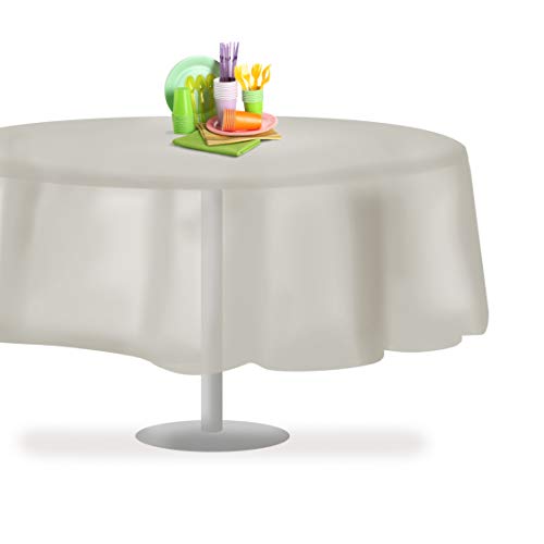 Light Grey 6 Pack Premium Disposable Plastic Tablecloth 84