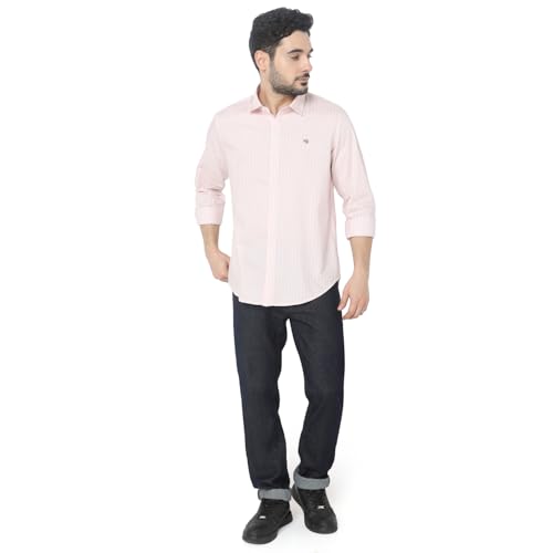 Image of Spykar Men's Relaxed Fit N /A Half Sleeve Striped Casual Shirts