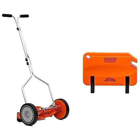 American Lawn Mower 14-Inch 4-Blade Push Reel Lawn Mower + Hand Sharpener Cover