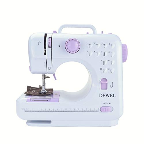 Maquina de Coser Portatil de Mano de 12 Diseños de Puntada con Cajón Oculto y Luces LED Sirve para Principiantes