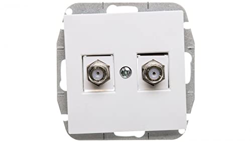 SENTIA Socket 2x TV Type F-F 1487-10 Elektro-plast Eletterisch 5901752639546, Black