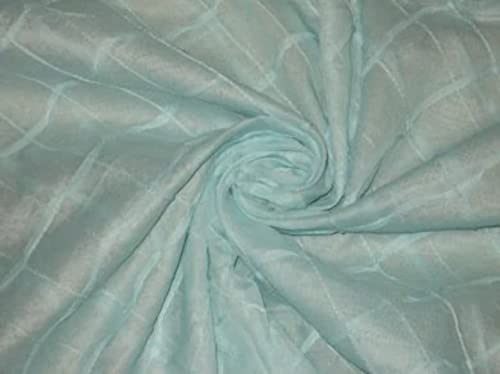 Tissu organdy 100% coton bleu clair texturé à nervures de haute qualité de 112cm