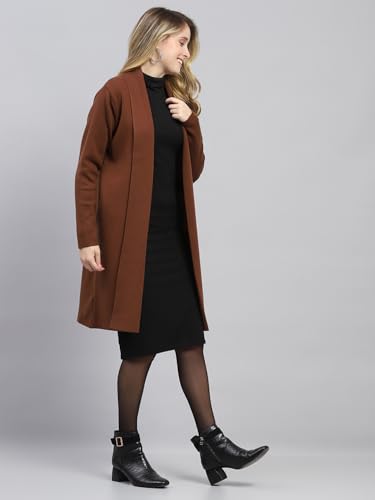 Image of Monte Carlo Womens Regular Fit Full Sleeve Front Open Solid Winter Cardigan (Pack of 1)