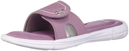 Under Armour Women's Ignite Motion VIII Slide Sandal, White (100)/Purple Prime, 7 M US