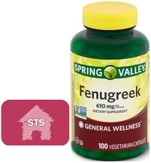 Spring Valley Fenugreek 610 mg, 100 Count + STS Sticker.