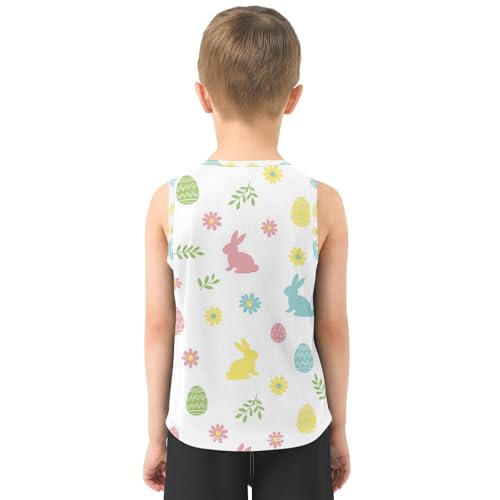 J JOYSAY Colorful Rabbit Flower Boys Tank Top Sleeveless Muscle Shirts Quick Dry Sport Workout Active Kids T-Shirts 3-15T3
