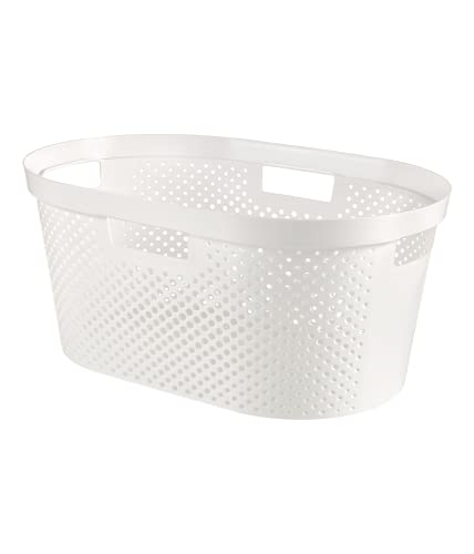 Curver 231011 Infinity Dots Panier à Linge Plastique Blanc 59 x 38 x 27 cm