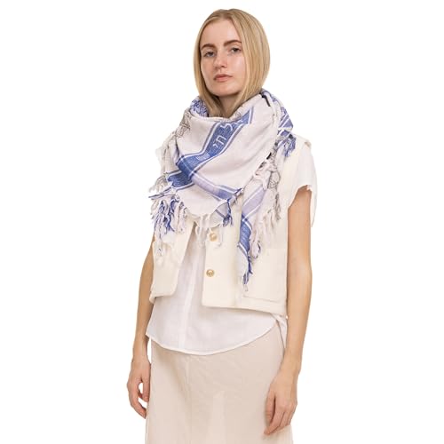MultiColor WHT Jewish Sudra w/Fringes, Desert Keffiyeh, Tactical Shemagh, 100% Cotton Breathable unisex scarf2