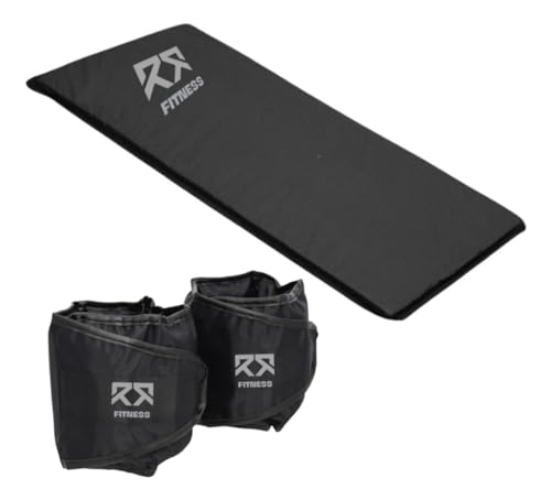 Kit Par Caneleira Tornozeleria 5kg De Peso + Colchonete D50 Musculação Academia Treino Fitness