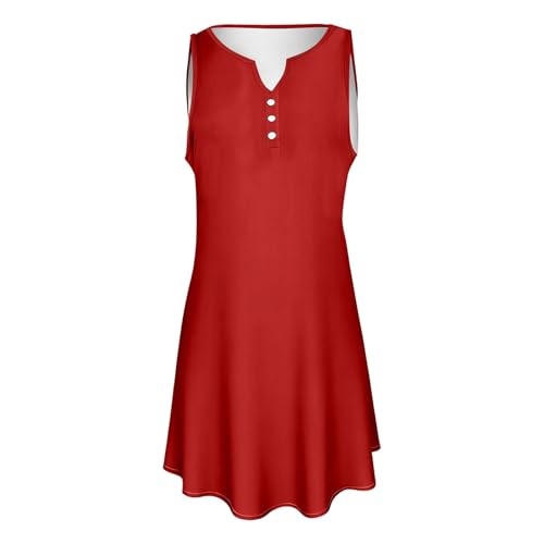 Robe légère à fleurs boutonnée sans manches style décontracté - 3