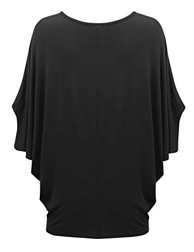Made By Johnny Women's Scoop Neck Half Sleeve Batwing Dolman Top - Plus Size2