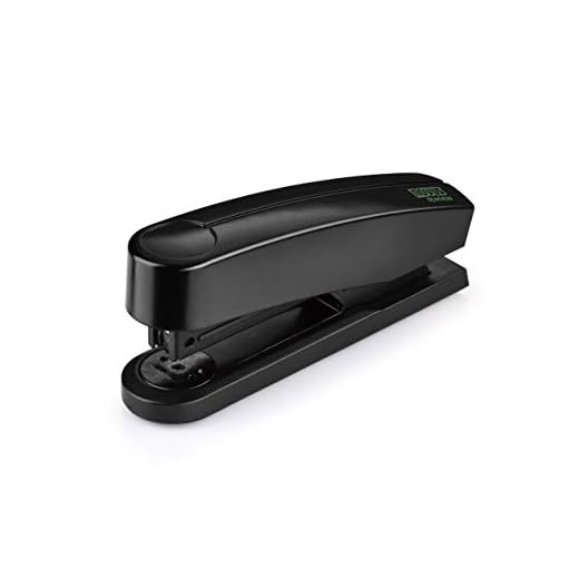 Novus Grampeador B2 re+, capacidade para 25 folhas, feito de plástico 95% reciclado, engenharia alemã, grampe|pin|aderência, 10 anos de garantia, preto (020-1931)
