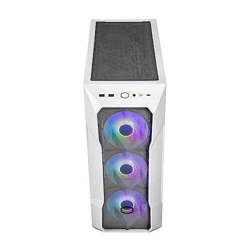 Miniatura 2 de Cooler Master MasterBox TD500 Mesh V2 – Caja PC Mid-Tower E-ATX, Malla Poligonal, 3x120mm Ventiladores ARGB Preinstalados, Panel Superior Extraíble, Panel Lateral Vidrio Templado, USB C 10Gbps, Blanco