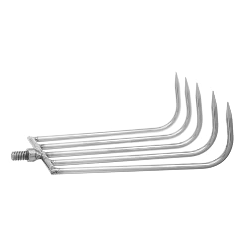 HANABASS Rastrello di d'Acqua rastrello da diserbo Taglia per Piante acquatiche Gadget da Pesca rastrello per Piante in Vaso Acciaio Inossidabile Silver