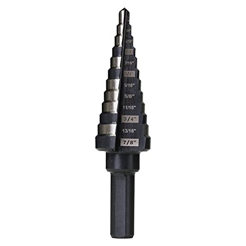 SHARPTOOL 3/16 to 7/8 Inches HSS Step Drill Bit for Metal, Plastic, Wood, Aluminum, Heavy Duty Unibit with Multi Hole Sizes