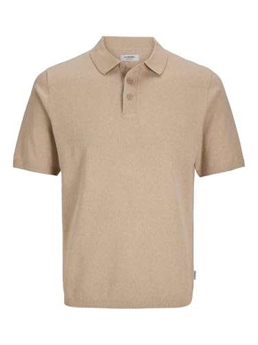 JJ REBEL Jrebcallum Knit Polo SS Homme avec col polo tricoté fin