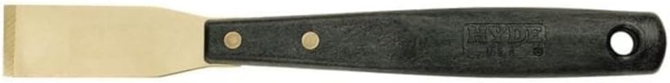 HYDE 12040 Brass Long-Handle Chisel Scraper, 1-5/16-inch Stiff
