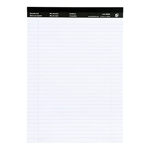 5 Star Office Executive Pad Perforated Top Feint Ruled Blue Margin Red 50 White Sheets A4 [Pack 10]