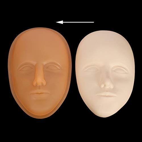 Tattoo Practice Skin Head, ATOMUS Facial Tattoo Training Skin Support Base, Soft Rubber Fake Skin for Permanent Makeup Microblading Eyebrow Lip Eyeliner Tattooing